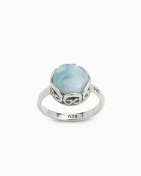 Princess Petroglyph Stone Ring - Larimar