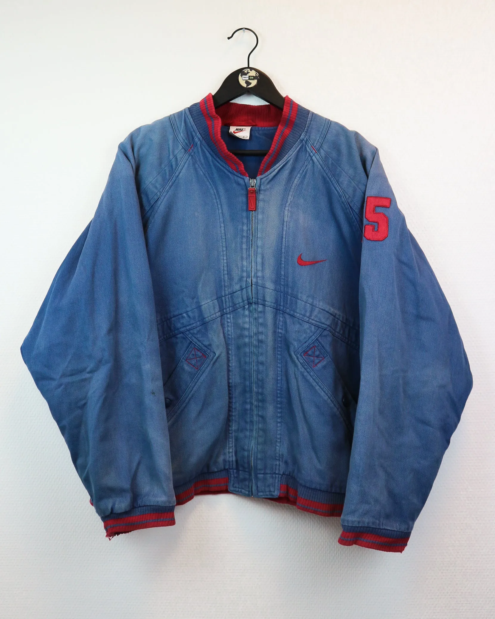 RARE Nike Denim Bomber Jacket M