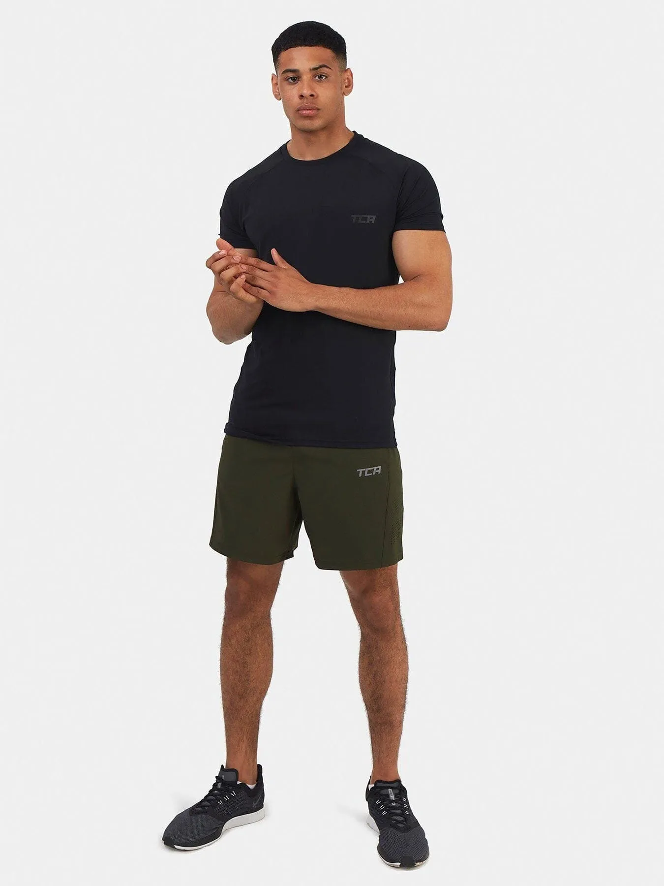 Stamina Short Sleeve Crew Neck Running Top For Men With Back Zip Pocket