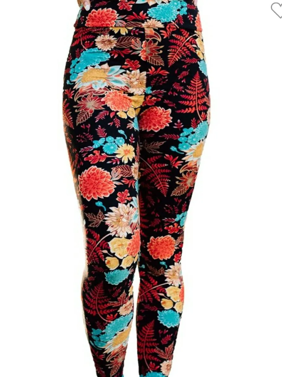 Summer's Bounty Yoga Band Leggings