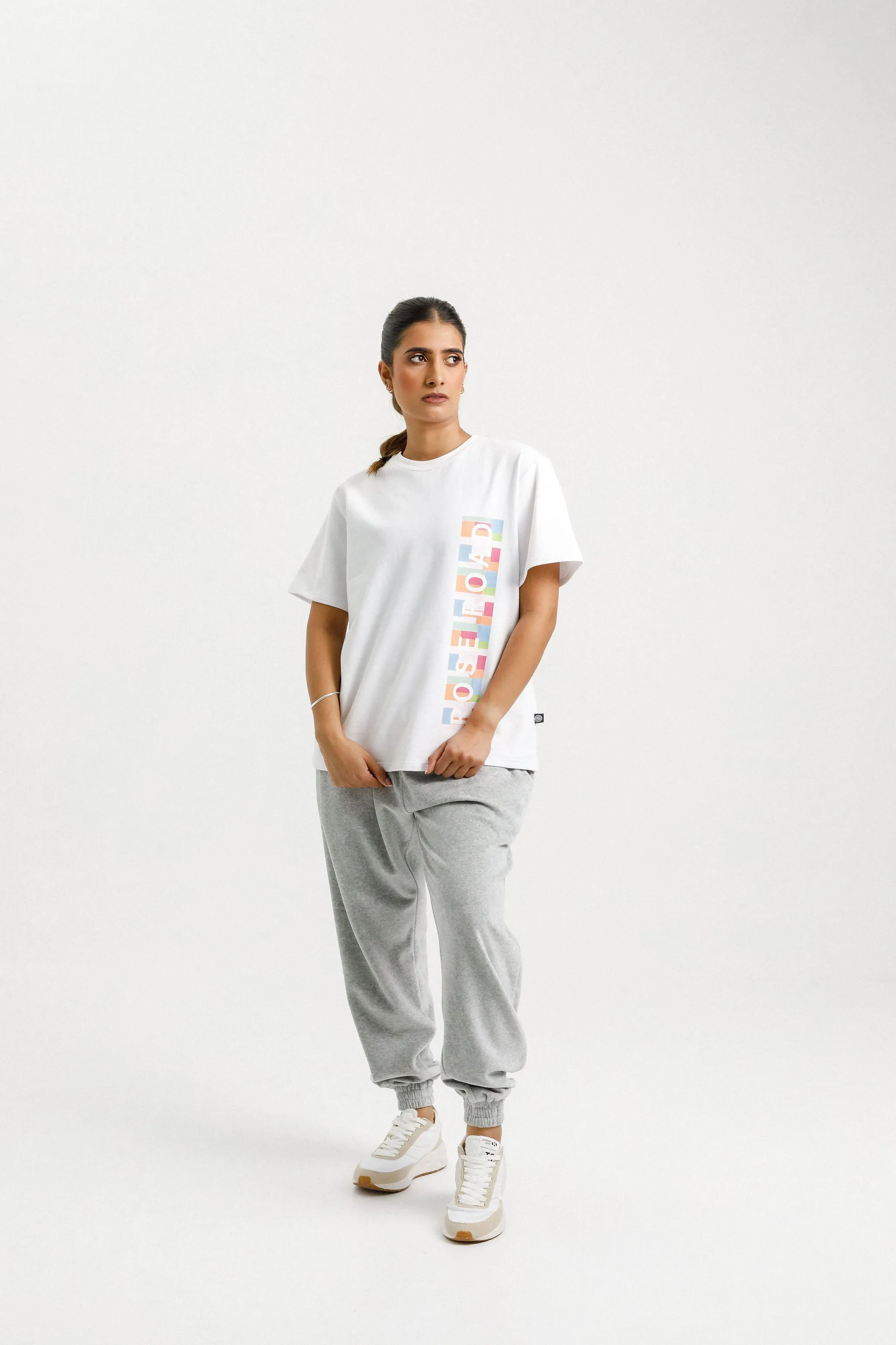 Topher Tee | White with Meta Blocks Print