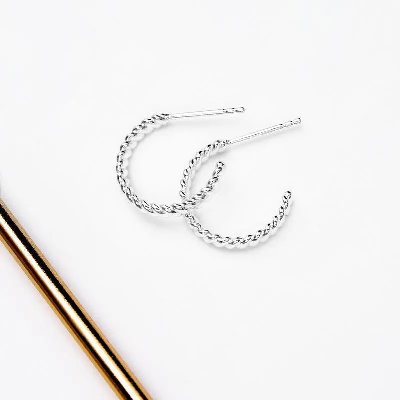 Twisted hoops in Silver