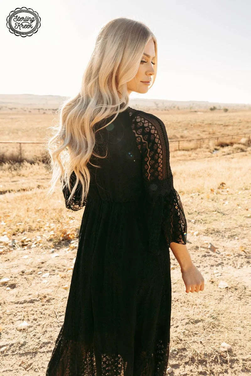 Victorian Lace Maxi Dress-Black